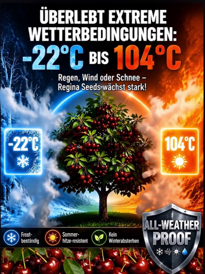 Chilenischer selbstbestäubender Kirschbaum‑Setzling – Winterhart, auch für Töpfe! Schon im Juli Früchte ernten