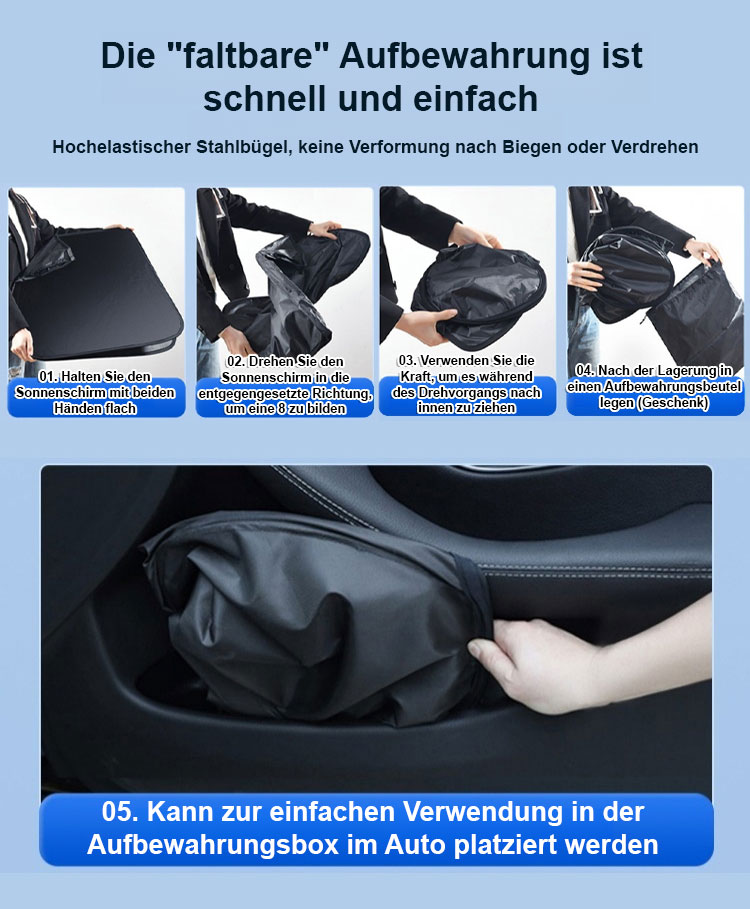【1-Sekunden-Sonnenschutz】Faltbarer Auto-Sonnenblendschutz