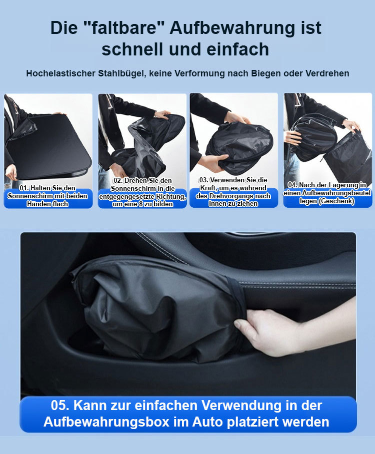 【1-Sekunden-Sonnenschutz】Faltbarer Auto-Sonnenblendschutz