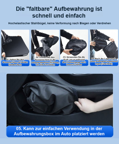 【1-Sekunden-Sonnenschutz】Faltbarer Auto-Sonnenblendschutz