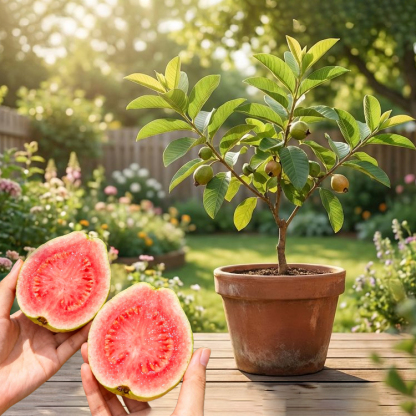 [Vitamin-C-Bombe] Bio Rote Herz-Guave – Premium-Setzling mit EU-Pflanzenpass