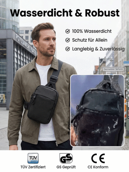 Wasserdichte, diebstahlsichere Brusttasche