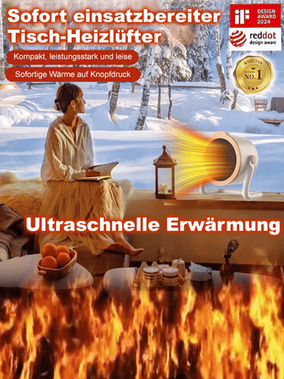 Sofort einsatzbereiter Tisch-Heizlüfter