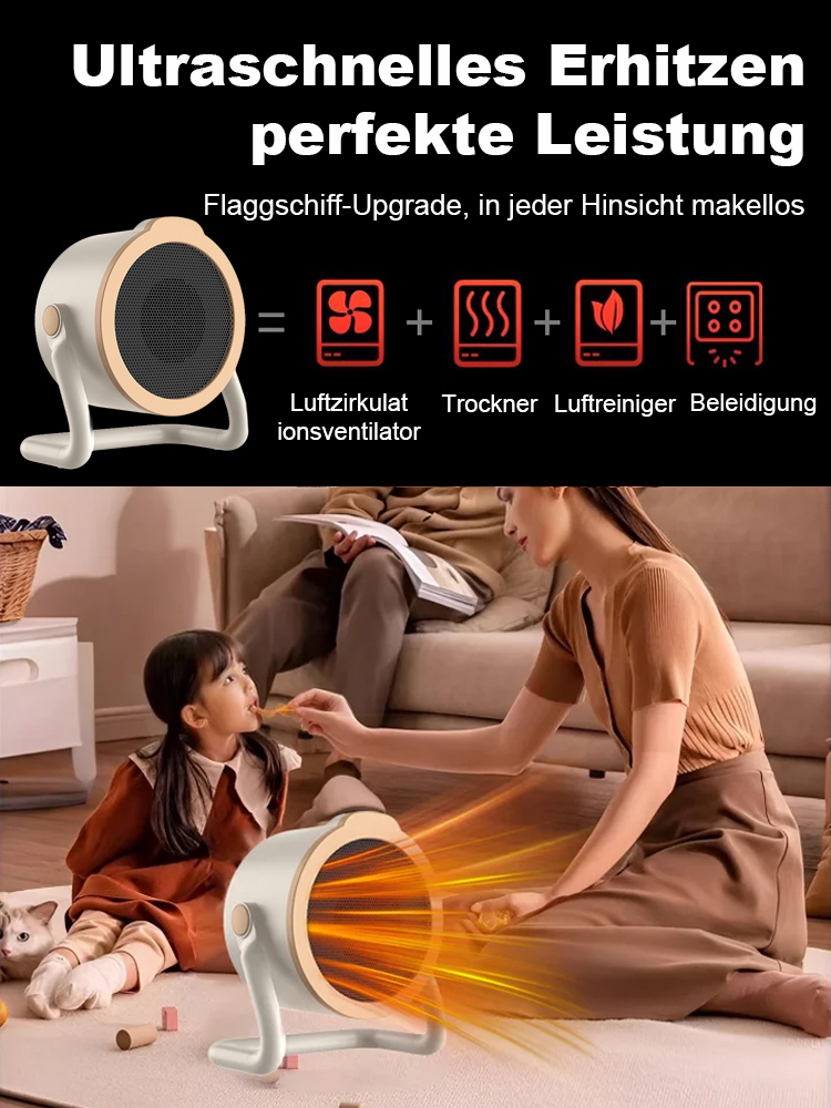 Sofort einsatzbereiter Tisch-Heizlüfter