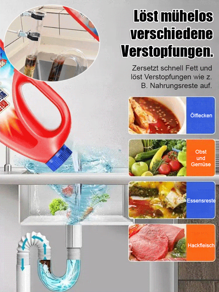 【5 Minuten zur Beseitigung von Verstopfungen】Starker Rohrreiniger