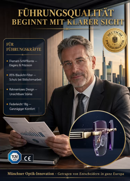 【Markenauswahl】Randlose Diamant-Schneidelesebrille mit Blaulichtfilter
