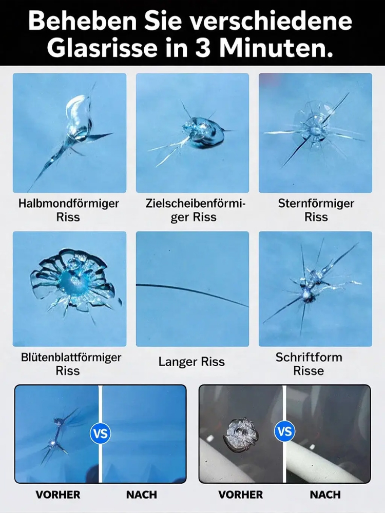 Universelle Reparatur von Autoglasrissen【HU (TÜV) bestehen】