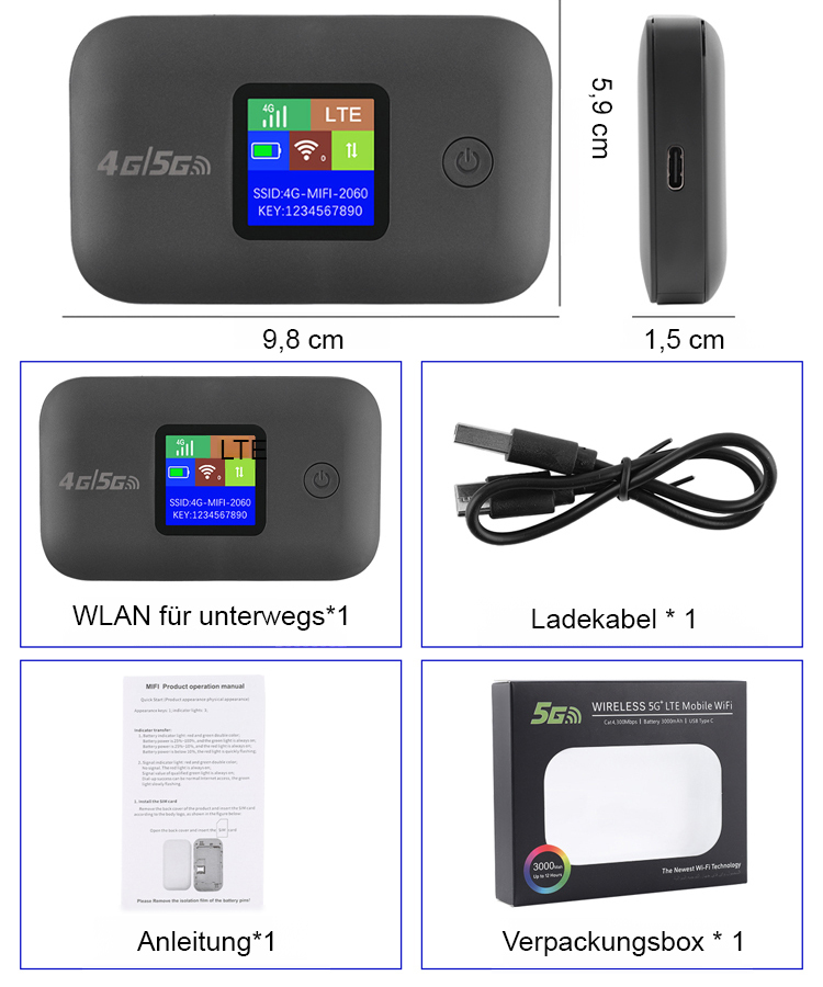 【Kostenloses Internet】Tragbares WiFi 5G