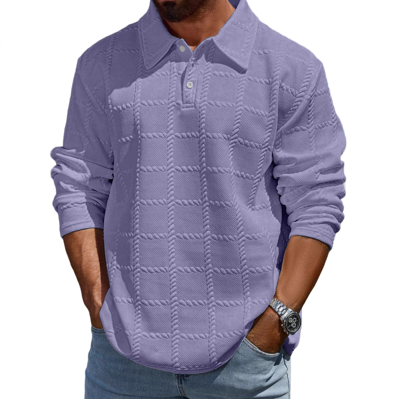 Men's Simple Casual Loose Long-Sleeve T-Shirt