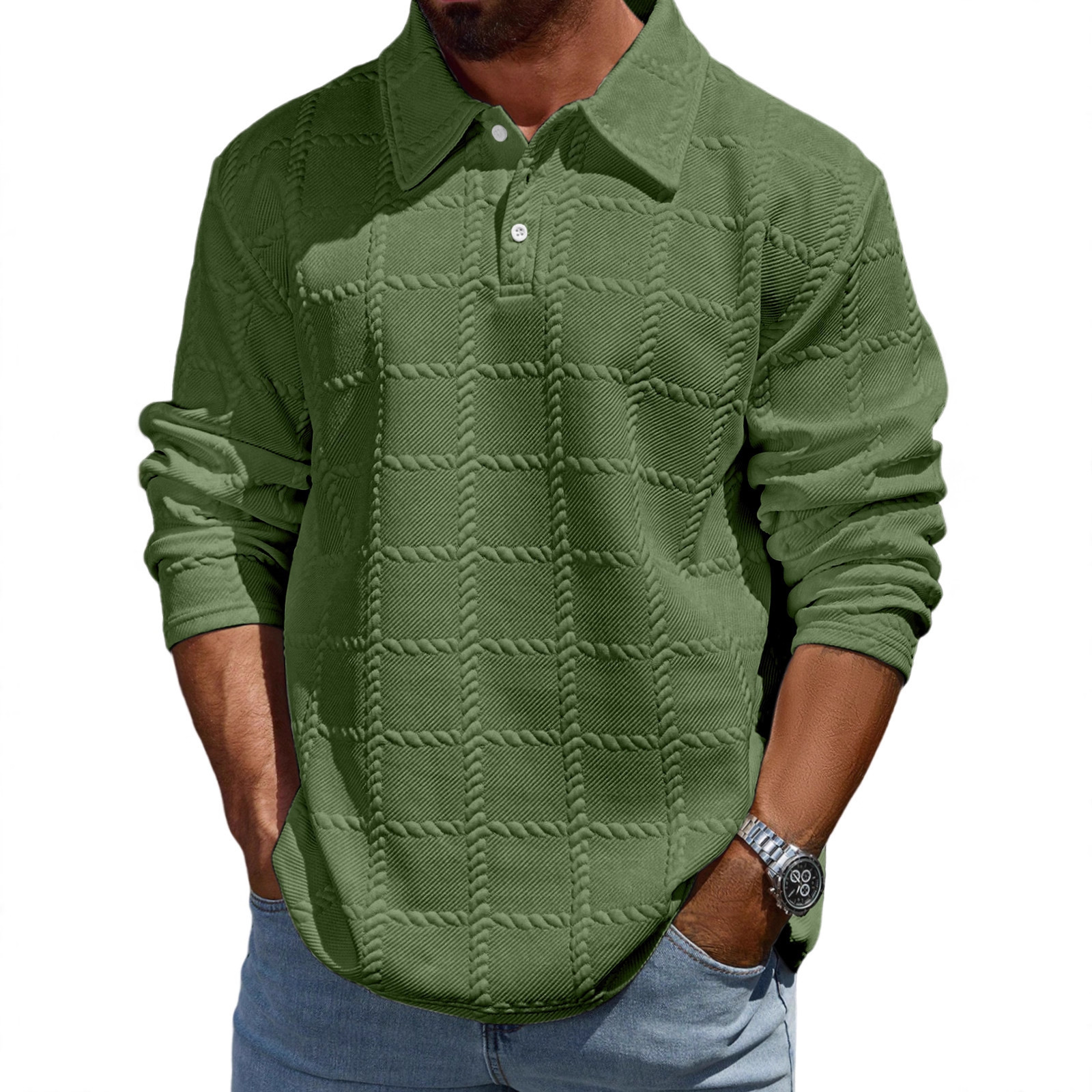 Men's Simple Casual Loose Long-Sleeve T-Shirt