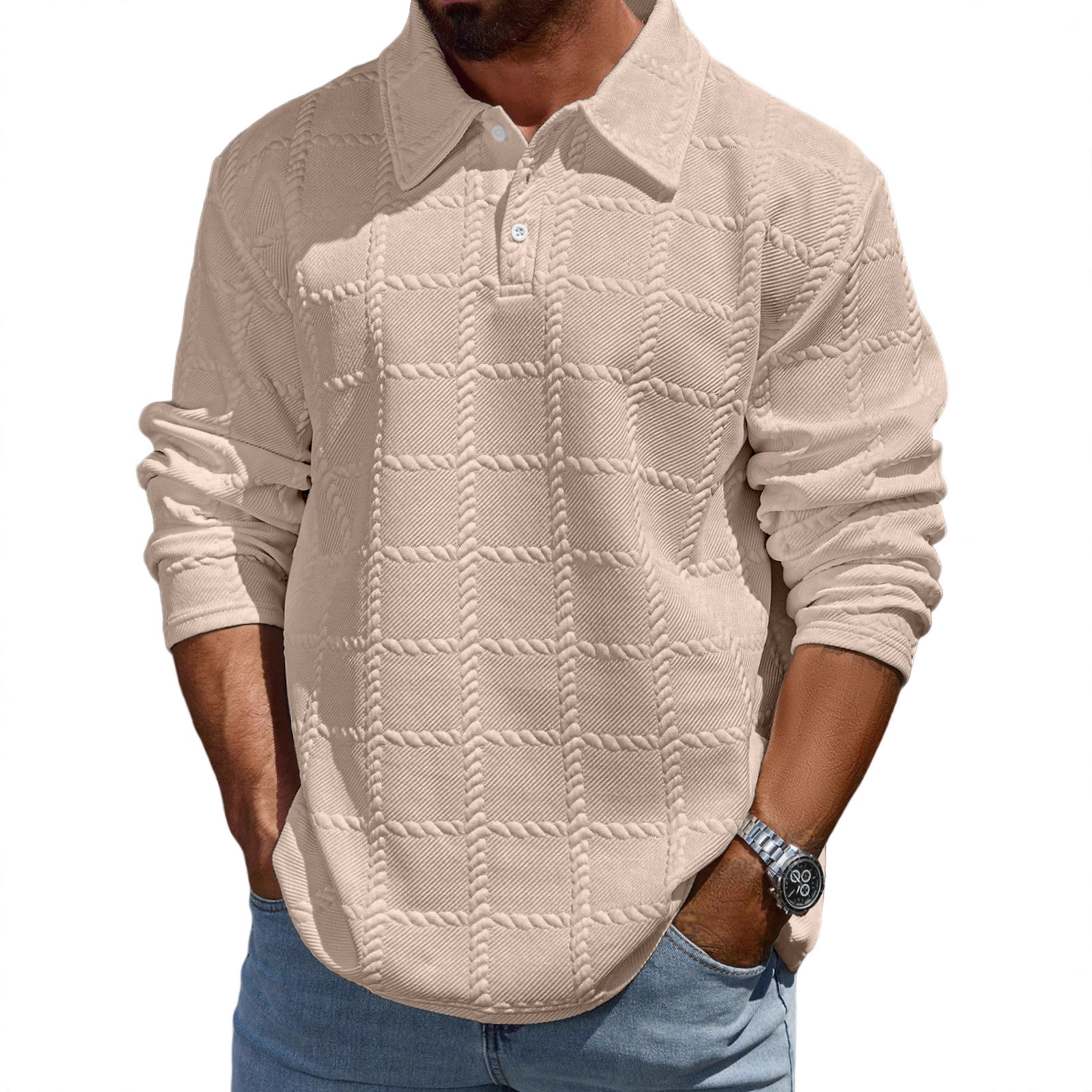 Men's Simple Casual Loose Long-Sleeve T-Shirt