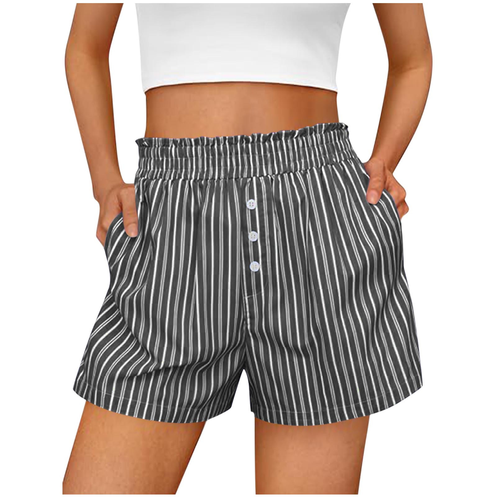 Last day 70% off 🔥Women's fashionable linen striped casual shorts
