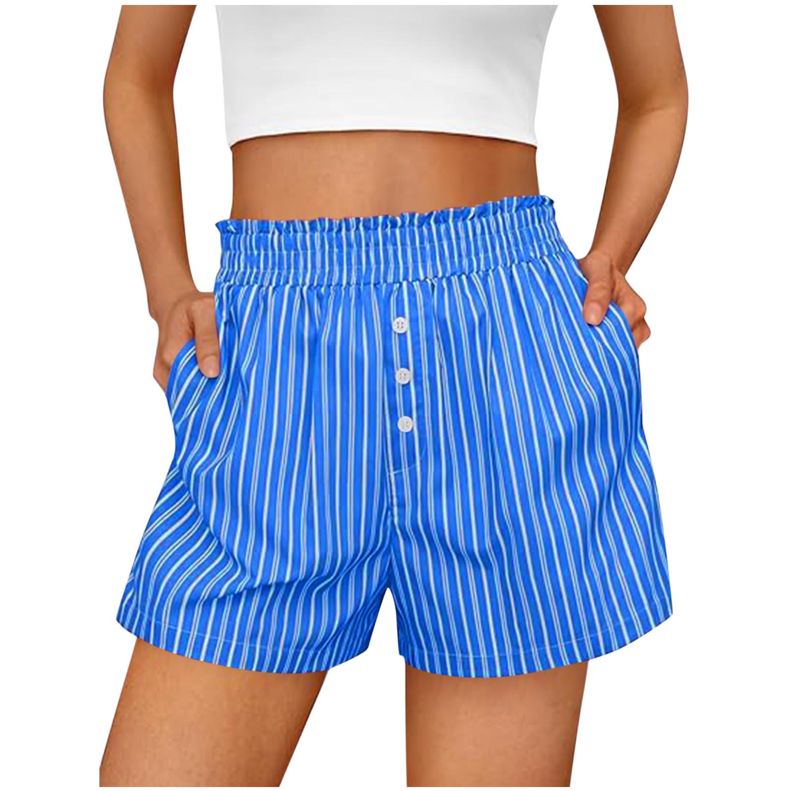 Last day 70% off 🔥Women's fashionable linen striped casual shorts