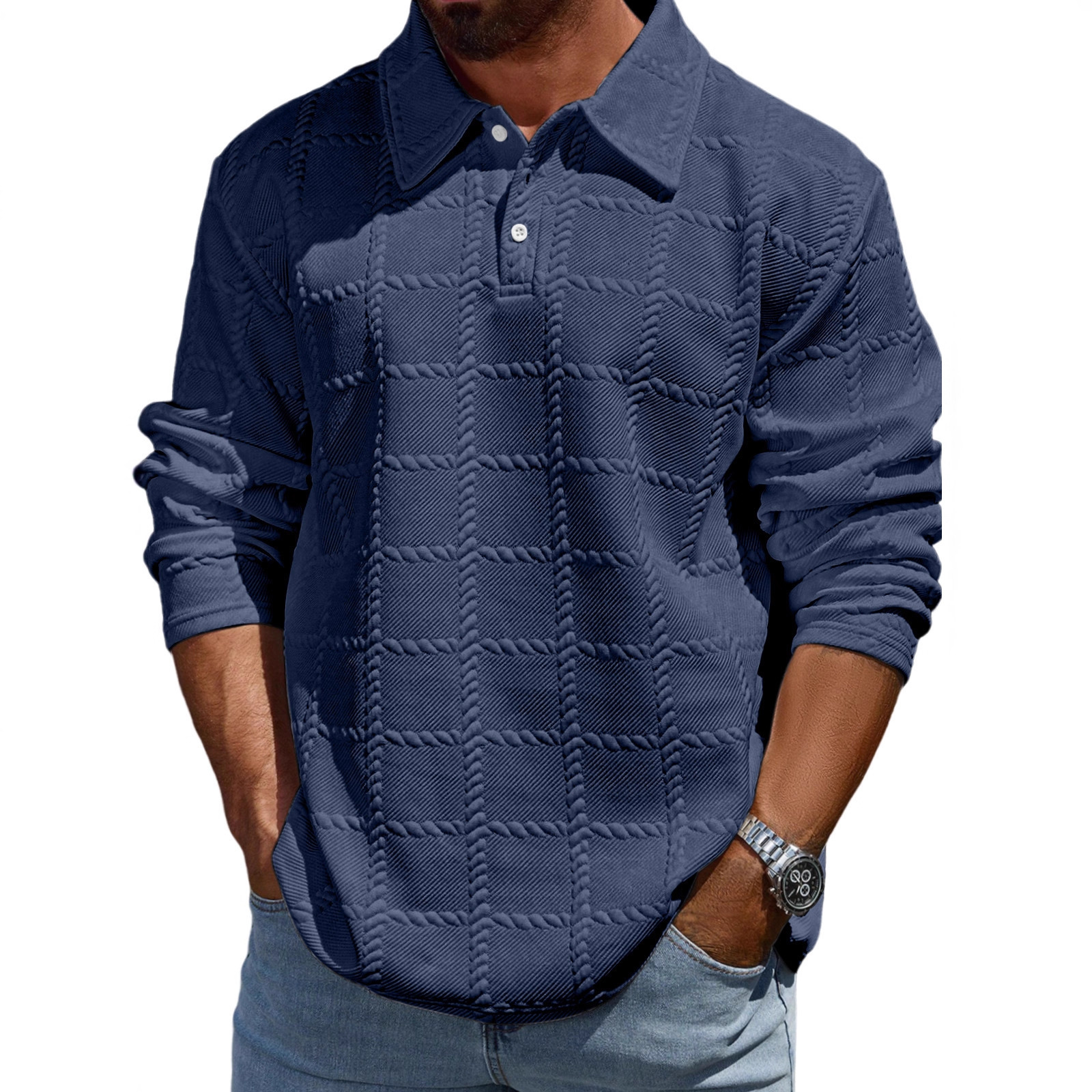 Men's Simple Casual Loose Long-Sleeve T-Shirt