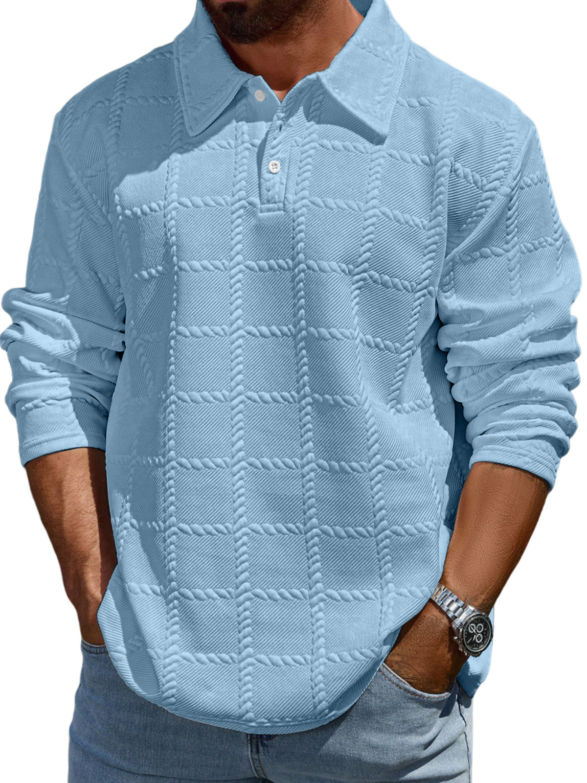 Men's Simple Casual Loose Long-Sleeve T-Shirt