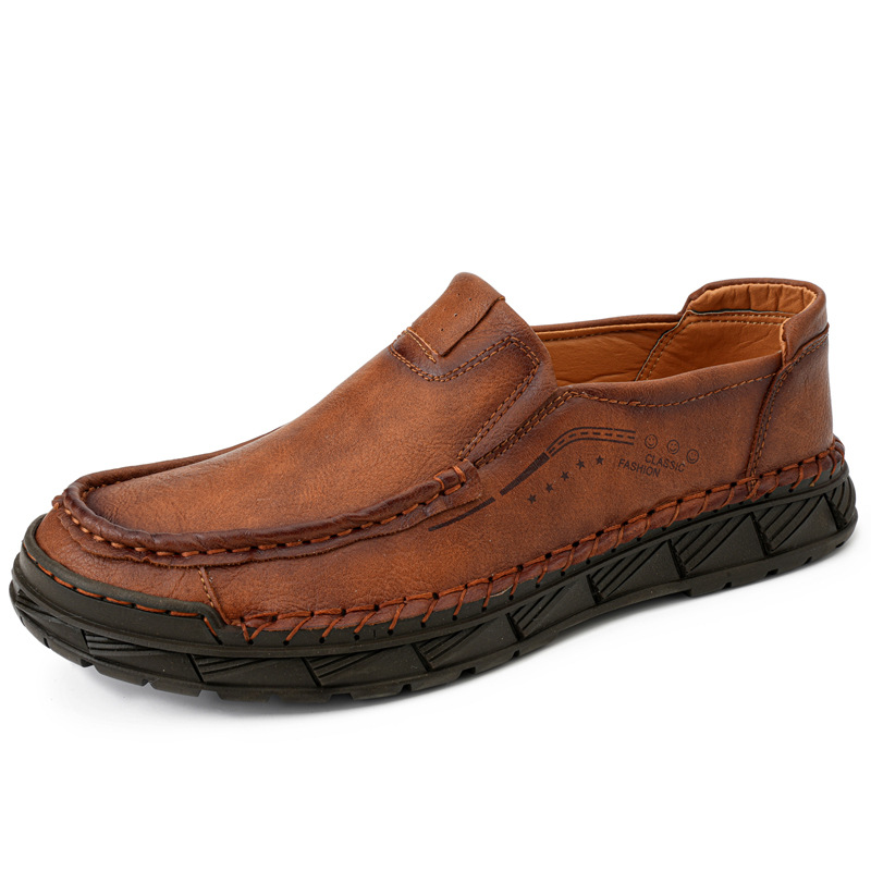 Last day for 50% off 🔥⏱️Christmas sale⏱️🔥Men's genuine leather hand-sewn slip-on loafers