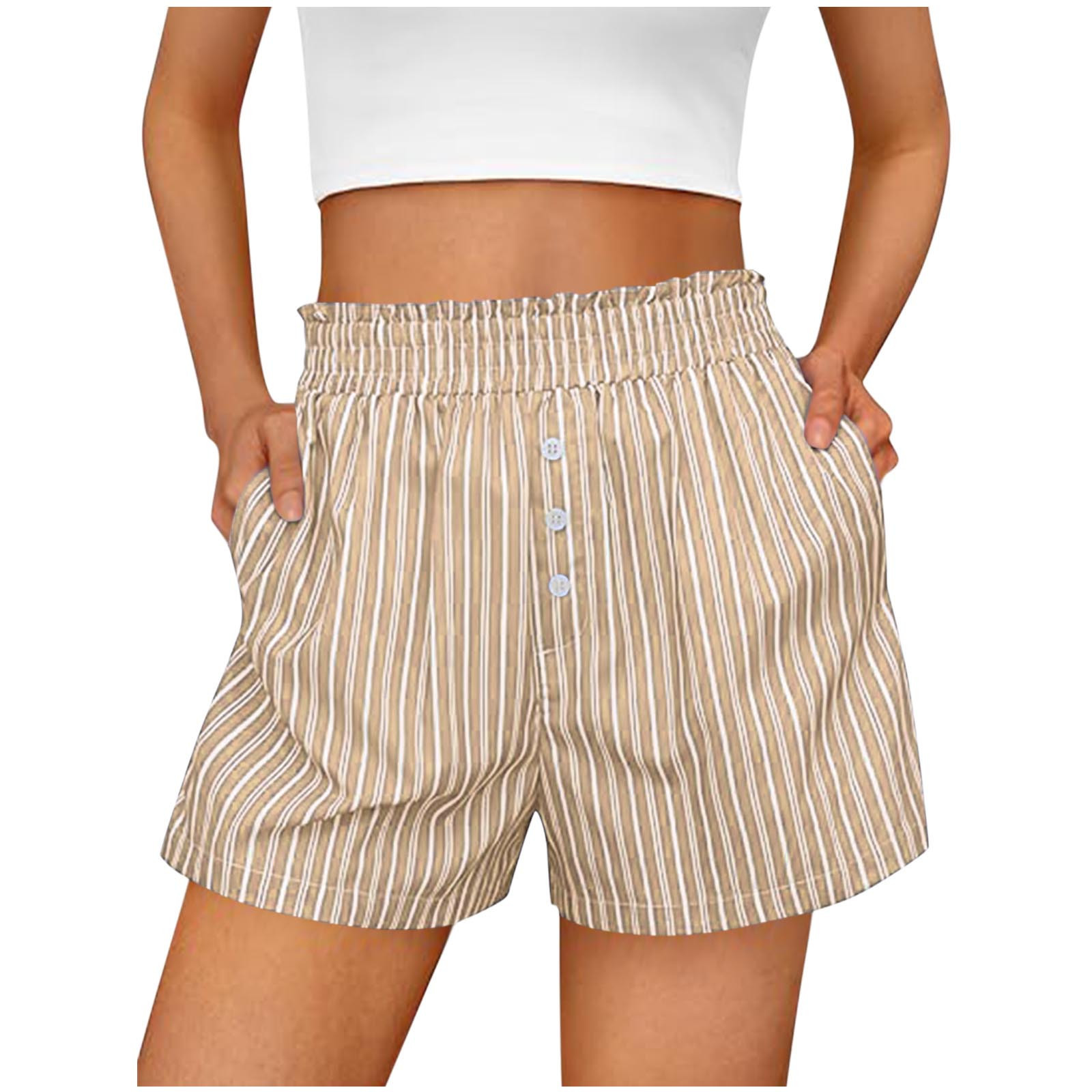 Last day 70% off 🔥Women's fashionable linen striped casual shorts