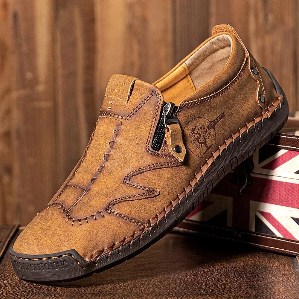 Last day for 50% off! 🔥⏱️ Christmas Sale ⏱️🔥 Men's side-zip, hand-stitched casual shoes
