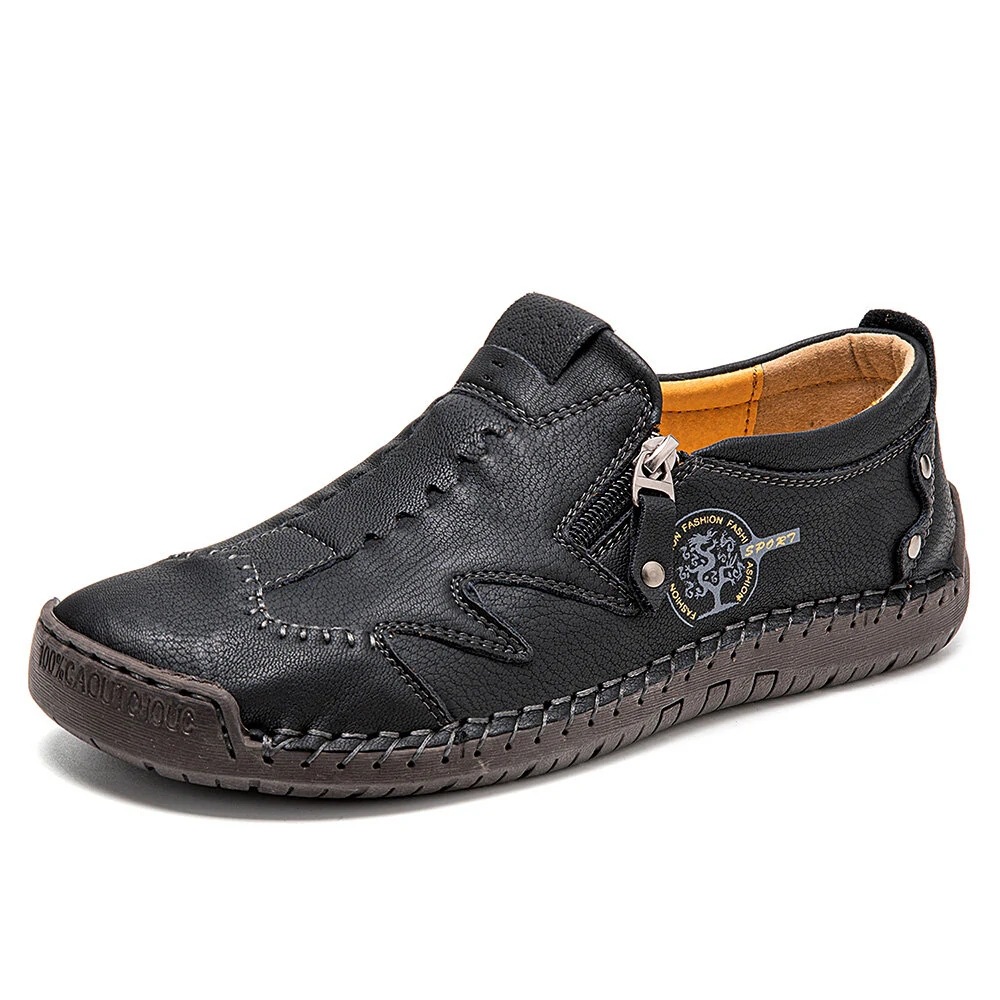 Last day for 50% off! 🔥⏱️ Christmas Sale ⏱️🔥 Men's side-zip, hand-stitched casual shoes