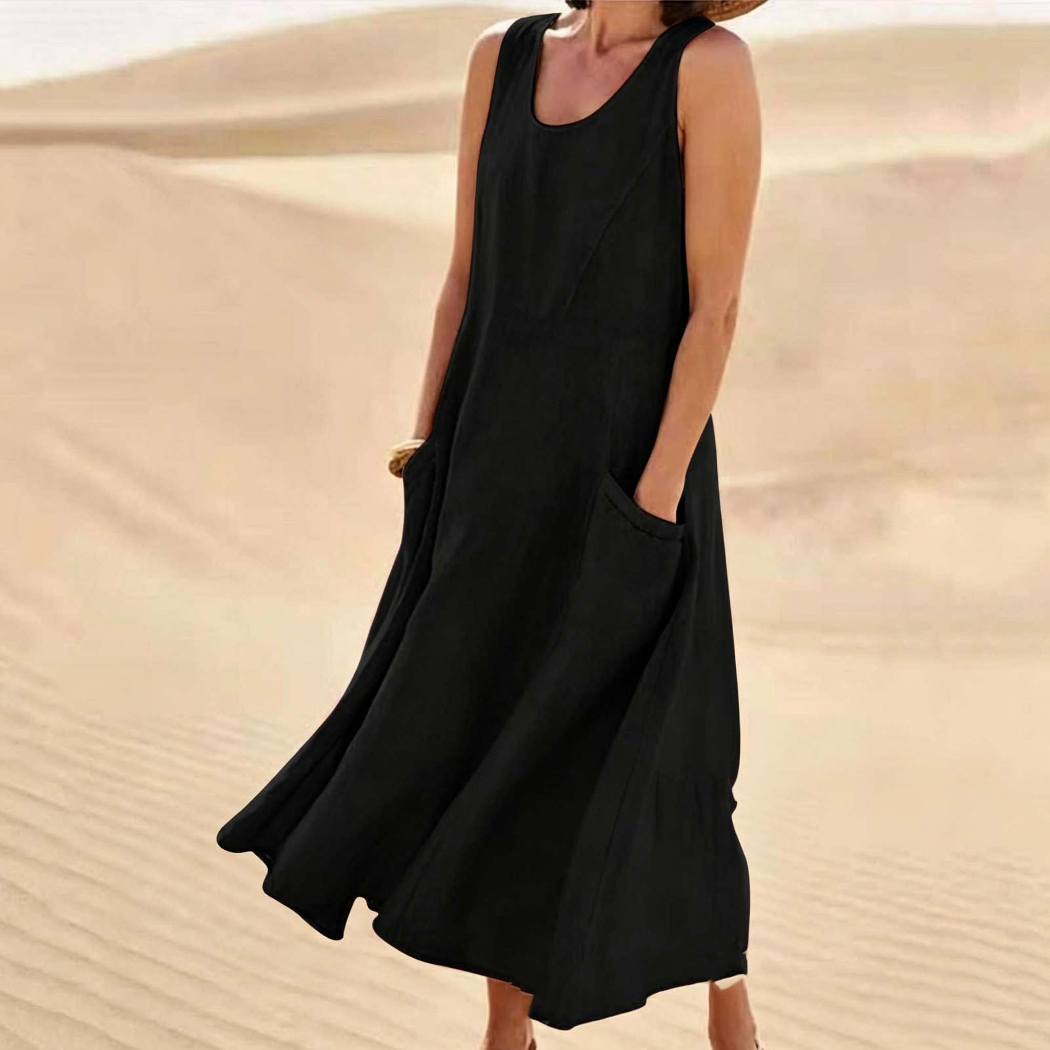 🔥   Promotion 49% OFF 🔥Women's Sleeveless Cotton Dress- Buy 2 Free Shipping