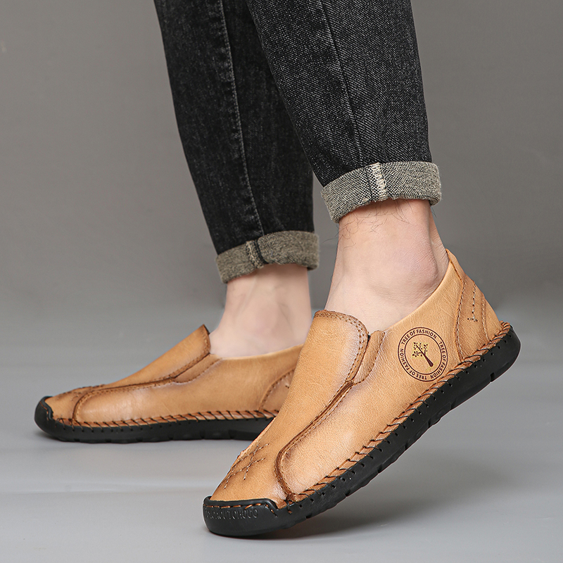 Next-Level Quality 🚀Men's Genuine Leather Loafers – Handcrafted, Slip-On, Anti-Slip Sole, Comfortable & Durable