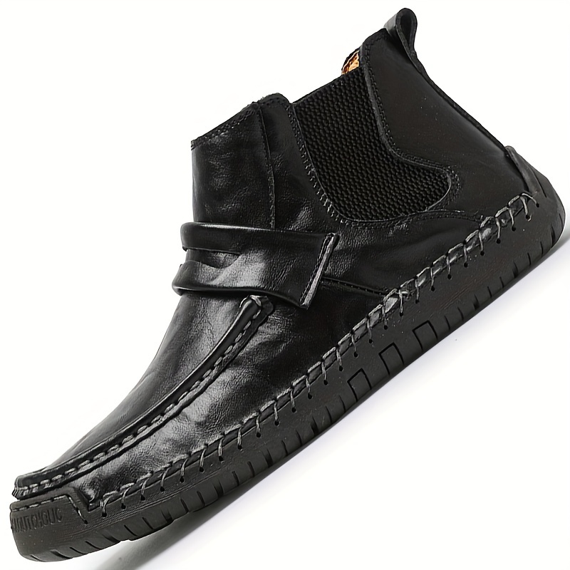 Men's Chelsea Boots, Comfy Non Slip Boots Dress Boots Casual Ankle Boots High-top Slip On Dress Shoes