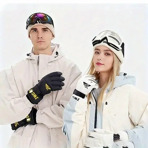 winter skihandschoenen voor heren, warme sneeuwhandschoenen, dik voor buitensporten,   tegen regen en sneeuw, gemakkelijk schoon te maken, hoogwaardige skispullen, pluche, koubestendig Productgegevens 0