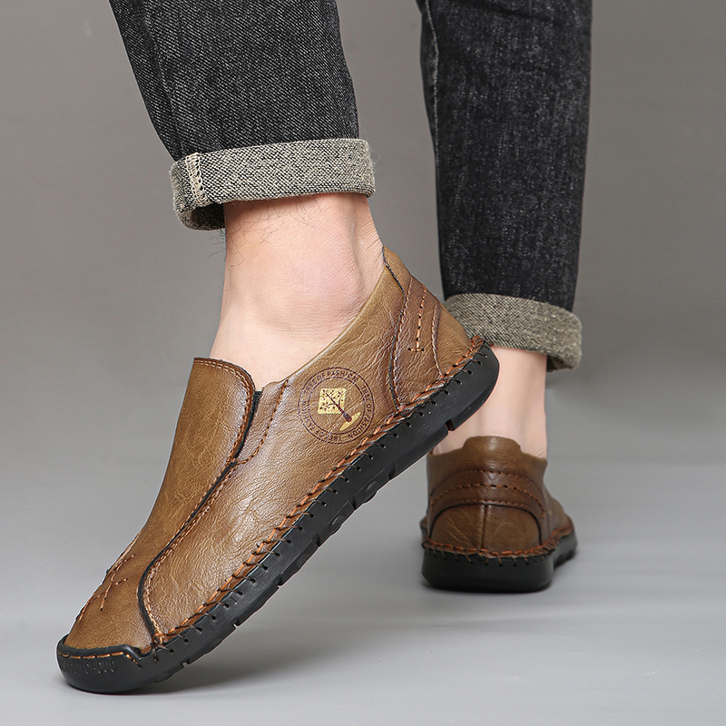 Next-Level Quality 🚀Men's Genuine Leather Loafers – Handcrafted, Slip-On, Anti-Slip Sole, Comfortable & Durable