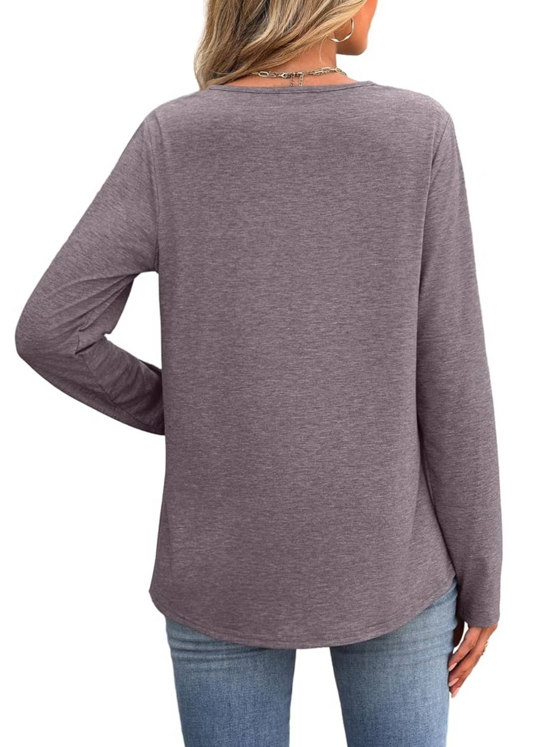 ✨Women Dressy Casual Lace V Neck Long Sleeve Shirts Blouses (Buy 3 Free Shipping)