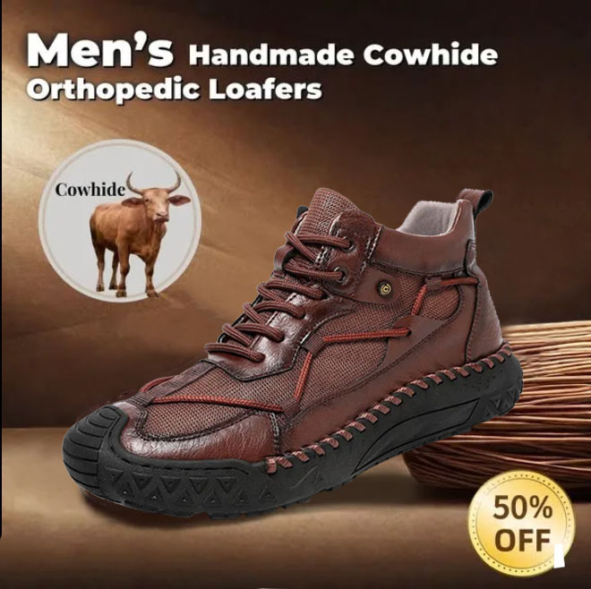 ⏰ 50% off - Men's Handmade Genuine Leather Non-Slip Orthopedic Shoes