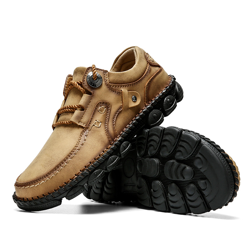 (⏰LAST DAY-50% OFF🛒)Men's Handmade Leather Orthopedic Shoes Durable Non-slip Anti-puncture Hiking Shoes