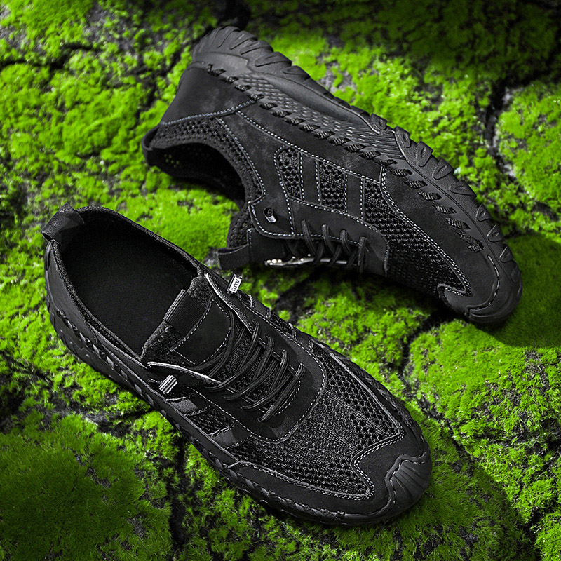 ⏰Limited Time 70% OFF🛒Men’s Slip-On Orthopedic Leather Hiking Shoes – Breathable Mesh, Durable Rubber Sole, Lightweight & Supportive