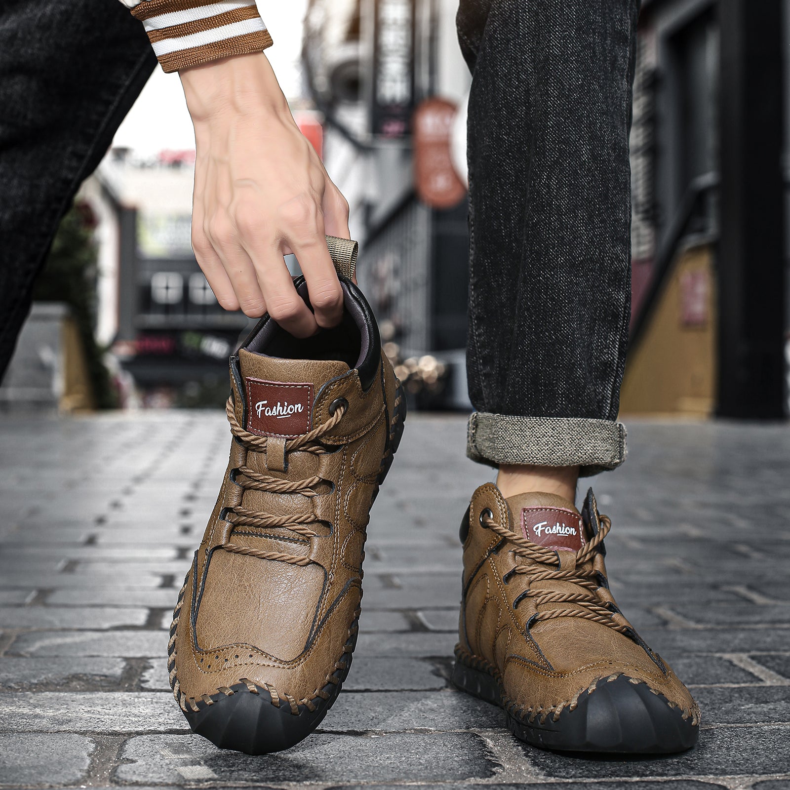 🔥⏱️New Arrival Promotion⏱️🔥Men's Casual Leather Good Arch Support & Non-slip Outdoor  Breathable Walking Shoes