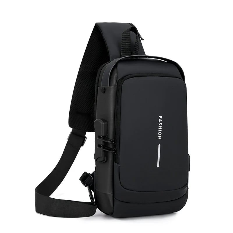 Anti-Theft Sling Bag (with RFID Blocking & Combination Lock) — Water-Resistant Design, Adjustable Strap, Multi-Pocket Storage