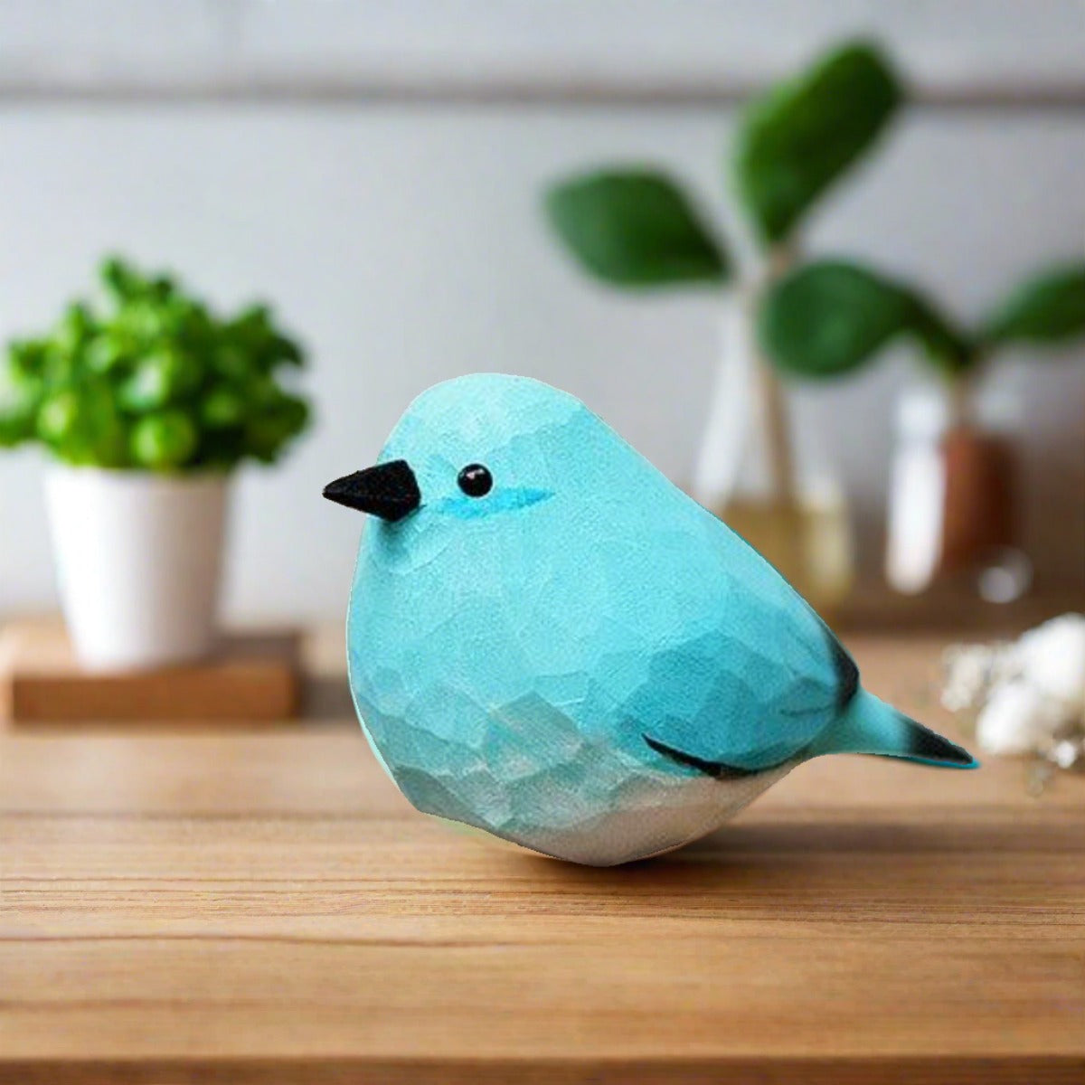 Hand-Carved Mountain Bluebird Figurines - Wooden Bird Decor for Home & Gifts