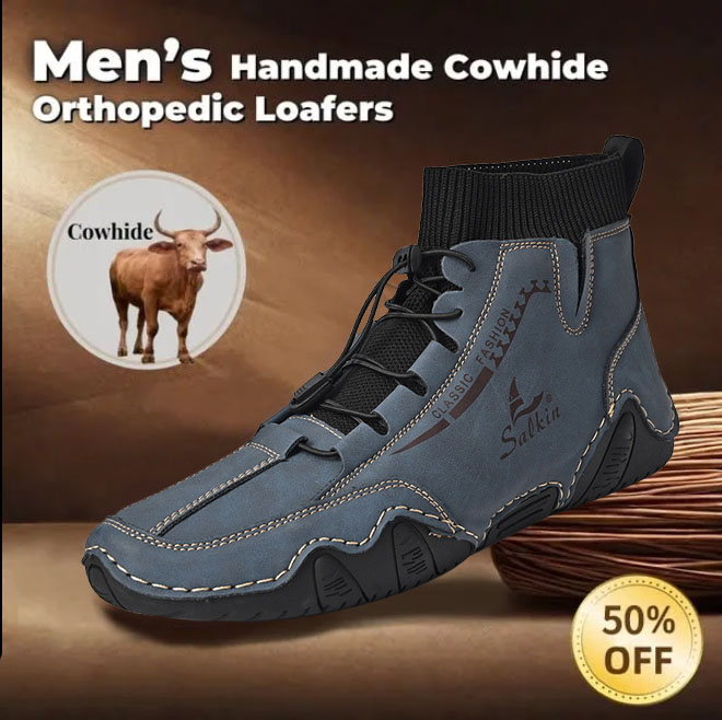 Last day 50% off 🔥⏱️Christmas sale⏱️🔥Men's genuine calfskin high-top Martin boots