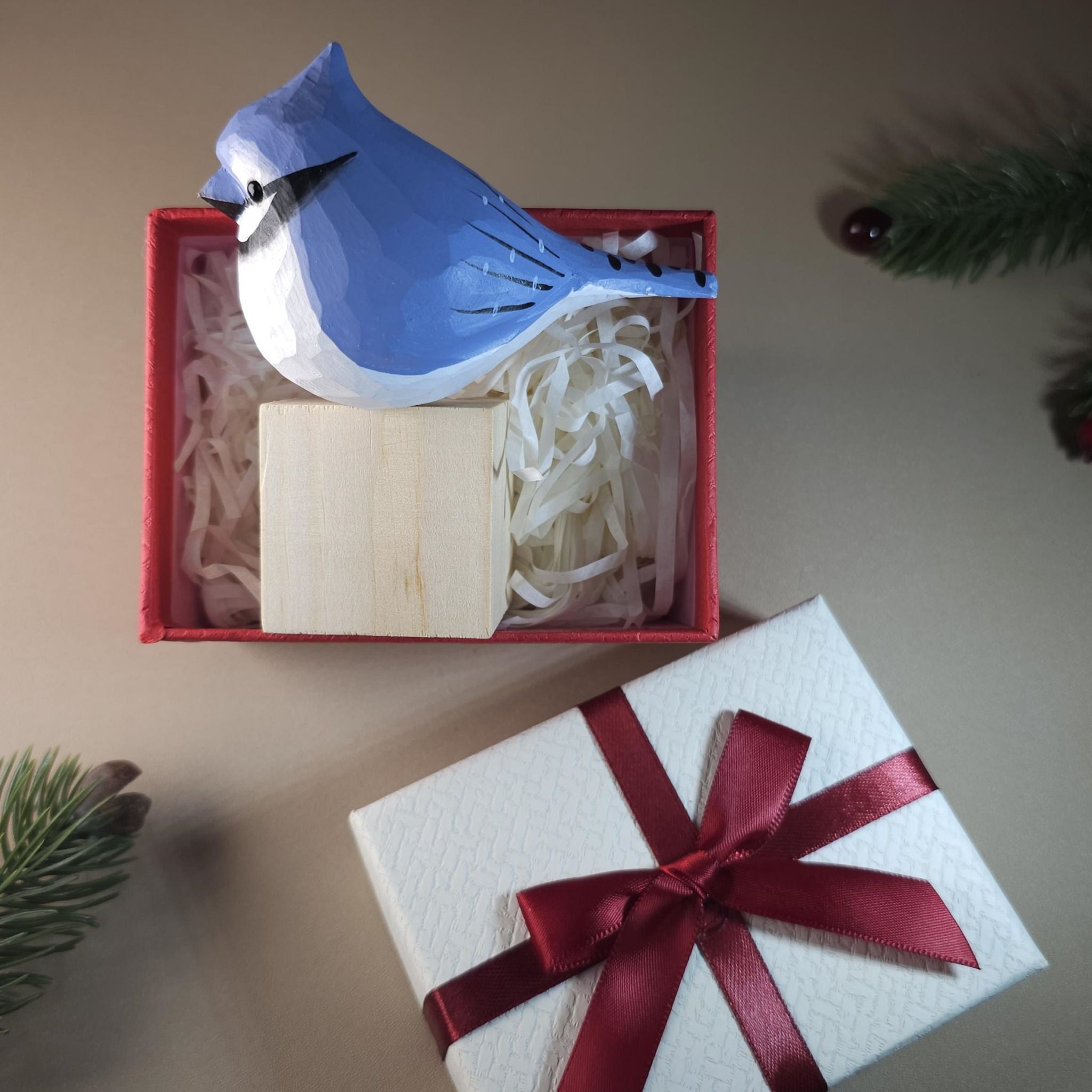 Bird Figurine comes with wooden stand and gift box packaging