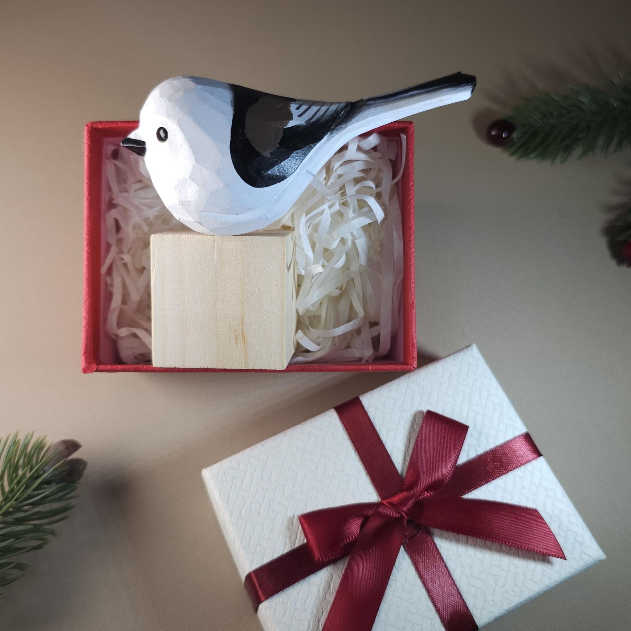 Bird Figurine comes with wooden stand and gift box packaging