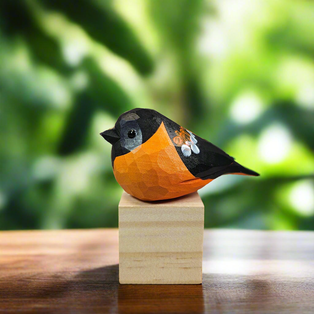 Baltimore Oriole Bird Figurine Hand Carved And Painted
