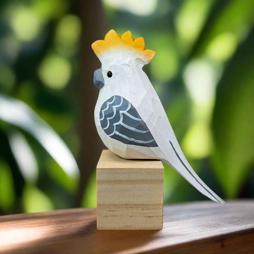 Cockatoo Wooden Figurine