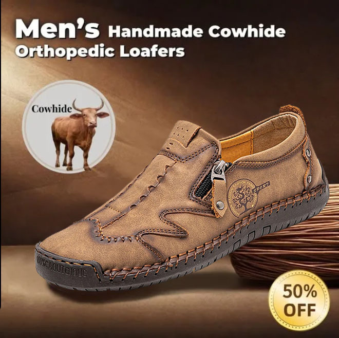 Last day for 50% off! 🔥⏱️ Christmas Sale ⏱️🔥 Men's side-zip, hand-stitched casual shoes