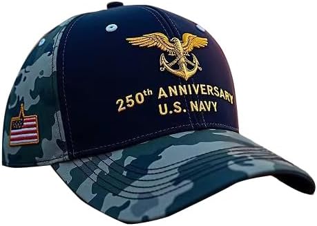 Marine Corps 250th Anniversary Baseball Cap, 250th Anniversary Tribute Cap Adjustable Embroidered Marine Corp Veterans Hat