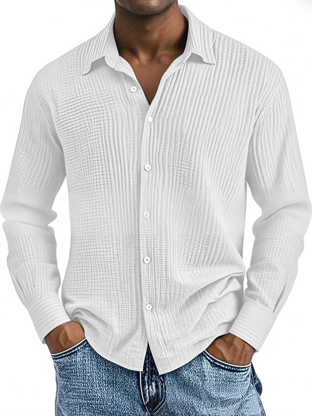 Findbestes® Basic Beach Vacation Casual Fashion Men's Long Sleeved Jacquard Shirt Breathable And Comfortable Hawaiian Camping Long Sleeved Shirt Big Tall