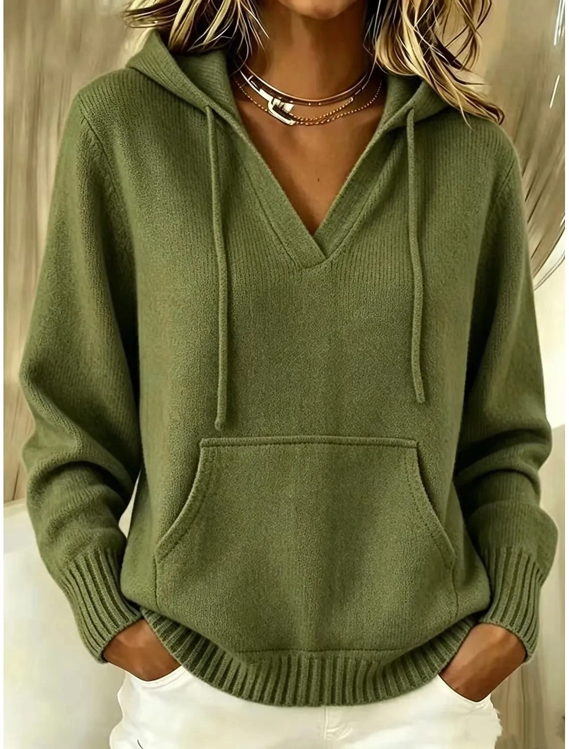 50% OFF Today🔥— Women's Cozy Knit Hooded Pullover