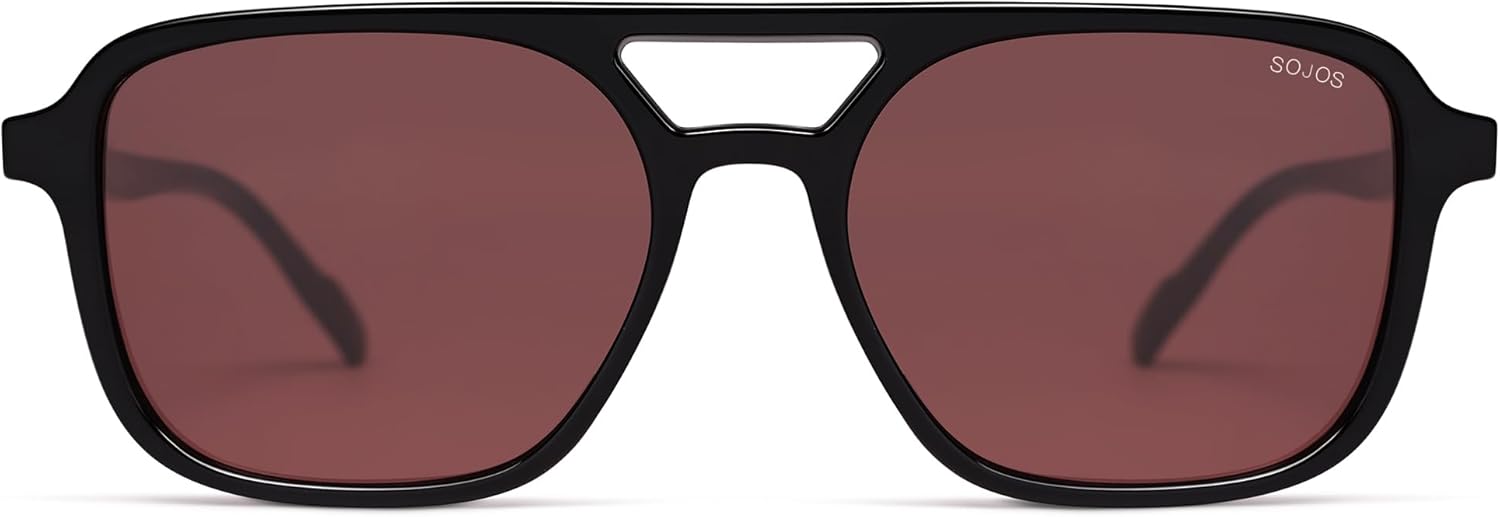 SOJOS Retro Aviator Sunglasses for Women Men,Trendy Rectangle Womens Mens Shades Sun Glasses SJ2202