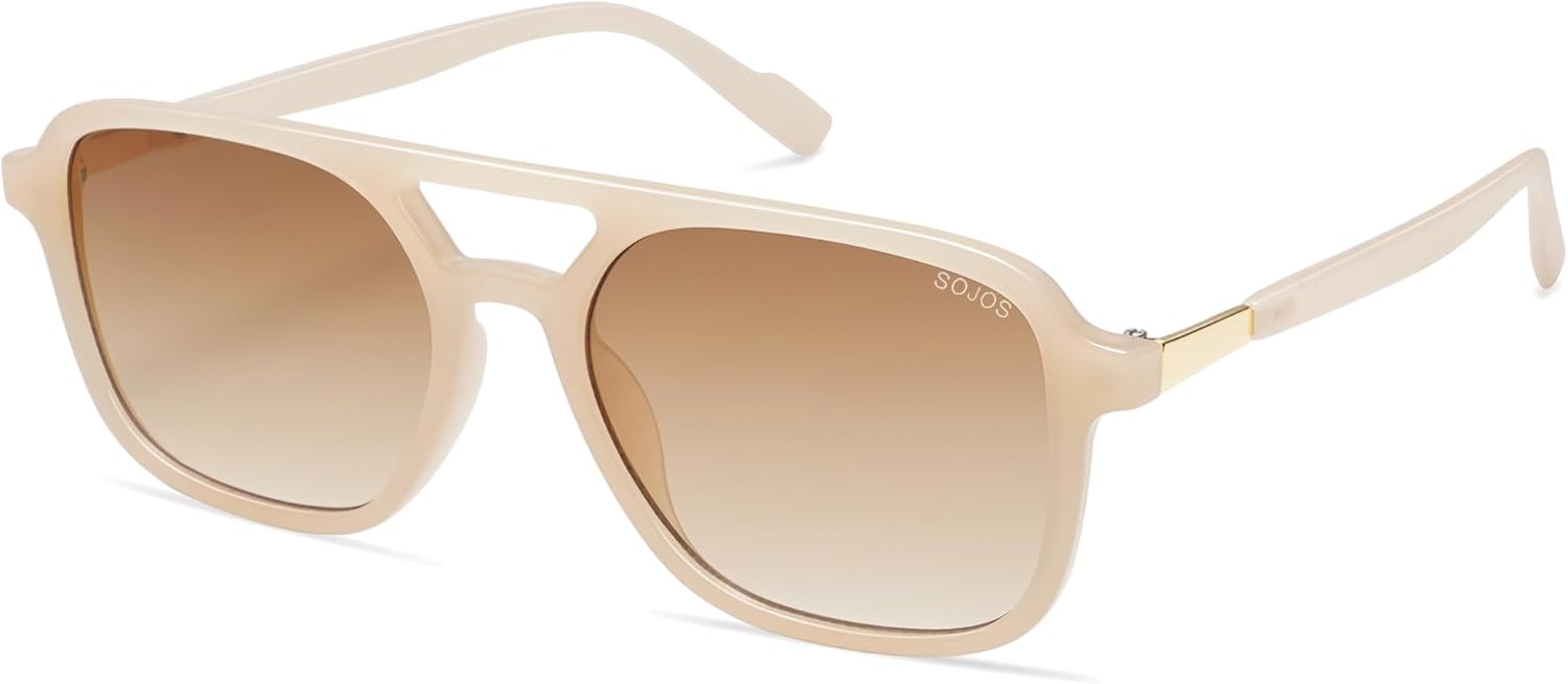 SOJOS Retro Aviator Sunglasses for Women Men,Trendy Rectangle Womens Mens Shades Sun Glasses SJ2202