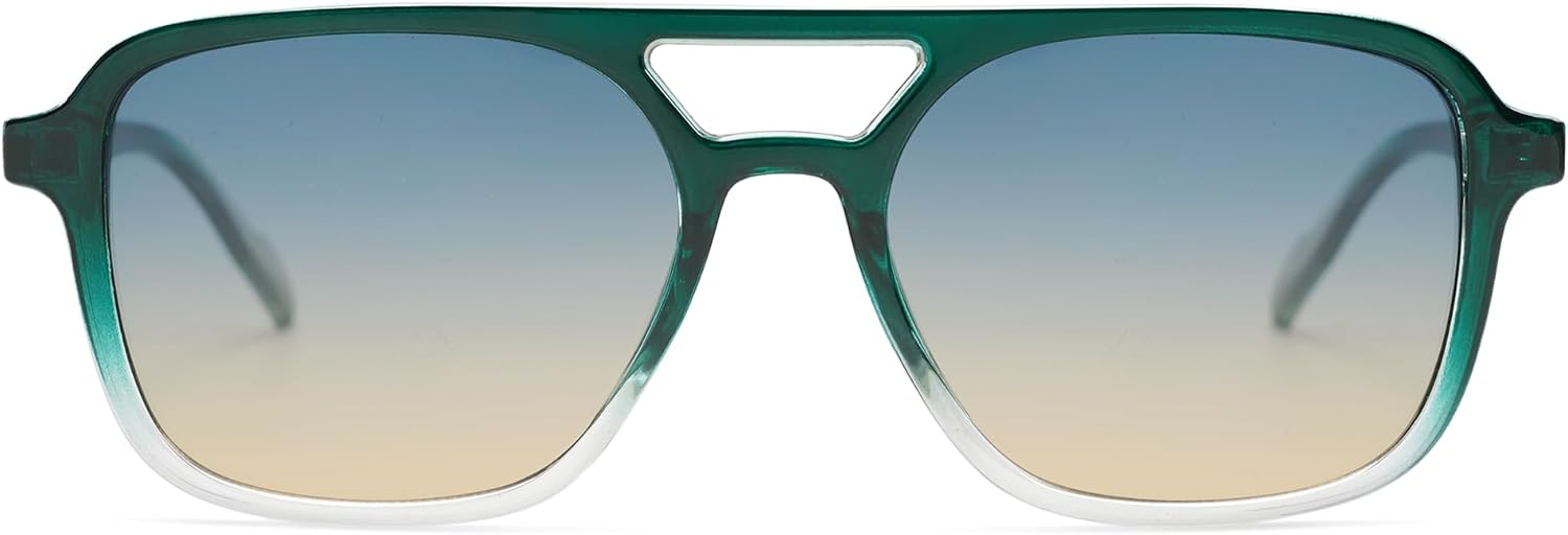 SOJOS Retro Aviator Sunglasses for Women Men,Trendy Rectangle Womens Mens Shades Sun Glasses SJ2202