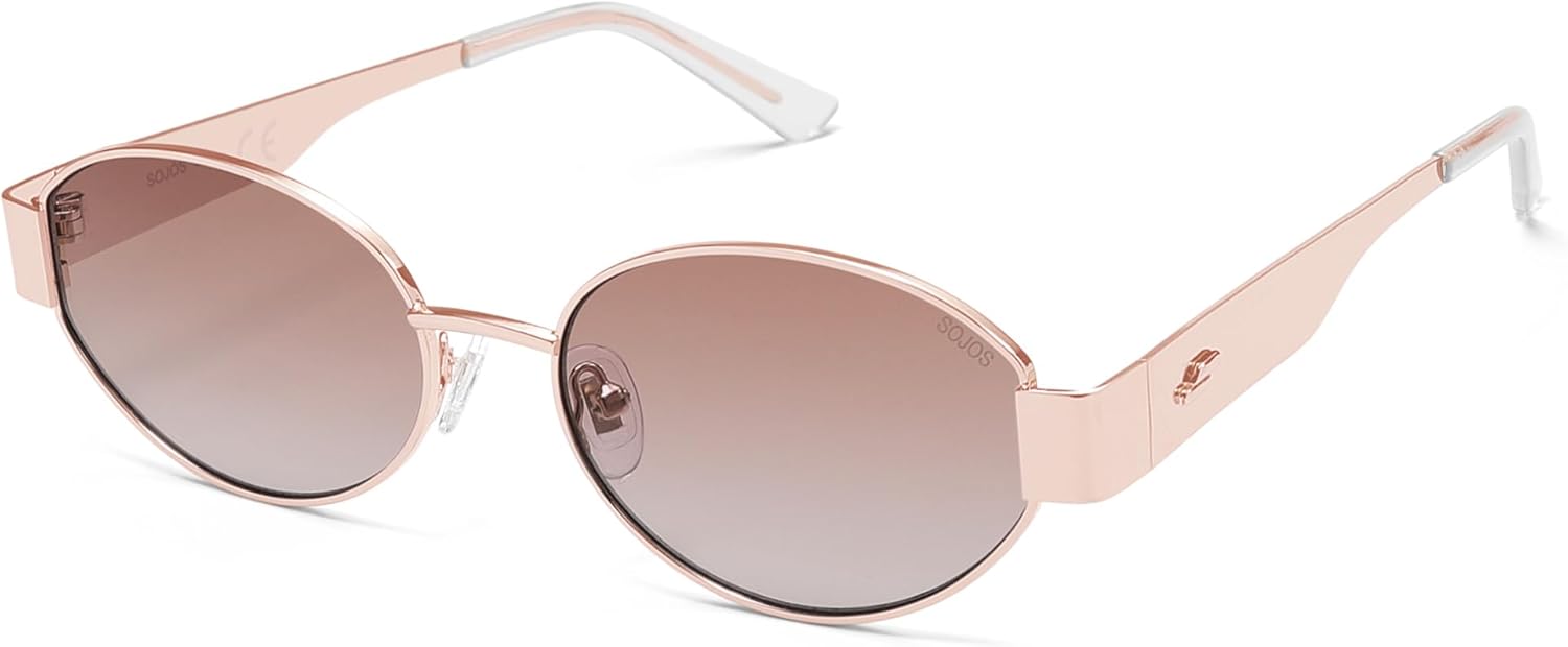 SOJOS Retro Oval Sunglasses for Women Trendy Classic Shades UV400 Protection