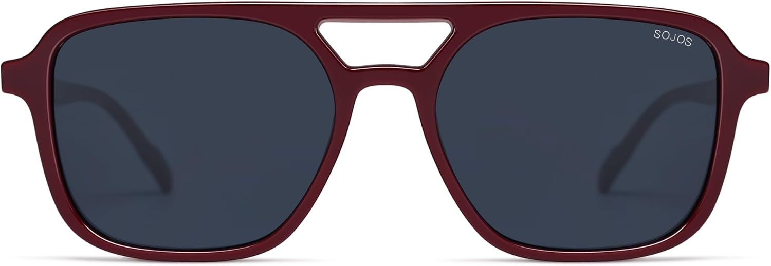 SOJOS Retro Aviator Sunglasses for Women Men,Trendy Rectangle Womens Mens Shades Sun Glasses SJ2202