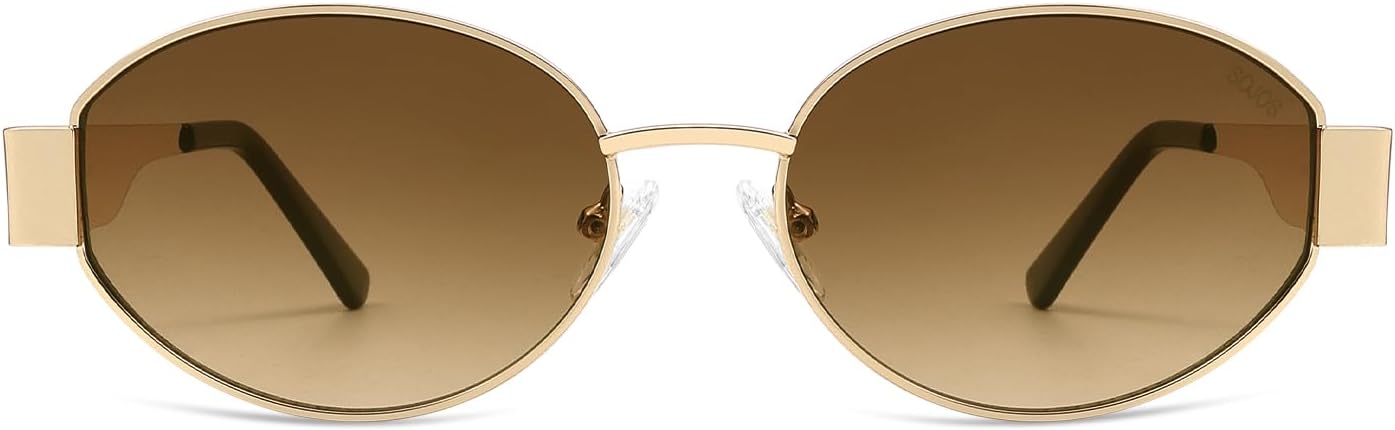 SOJOS Retro Oval Sunglasses for Women Trendy Classic Shades UV400 Protection